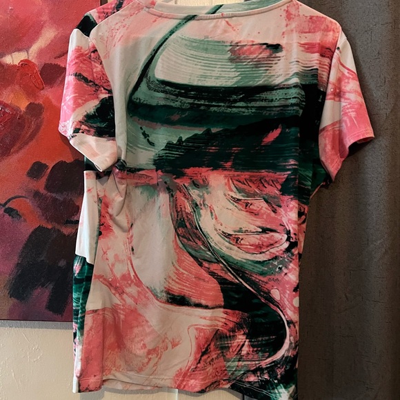 Women’s Pink and Green top by DKNY - Picture 2 of 3